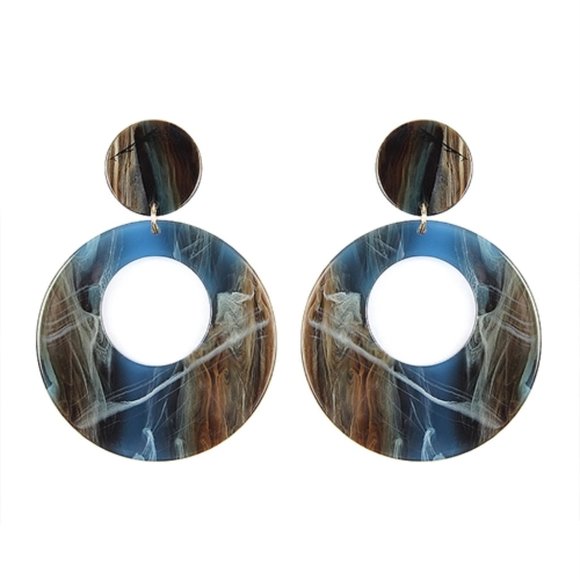 Smoky Navy Earrings - Picture 1 of 1